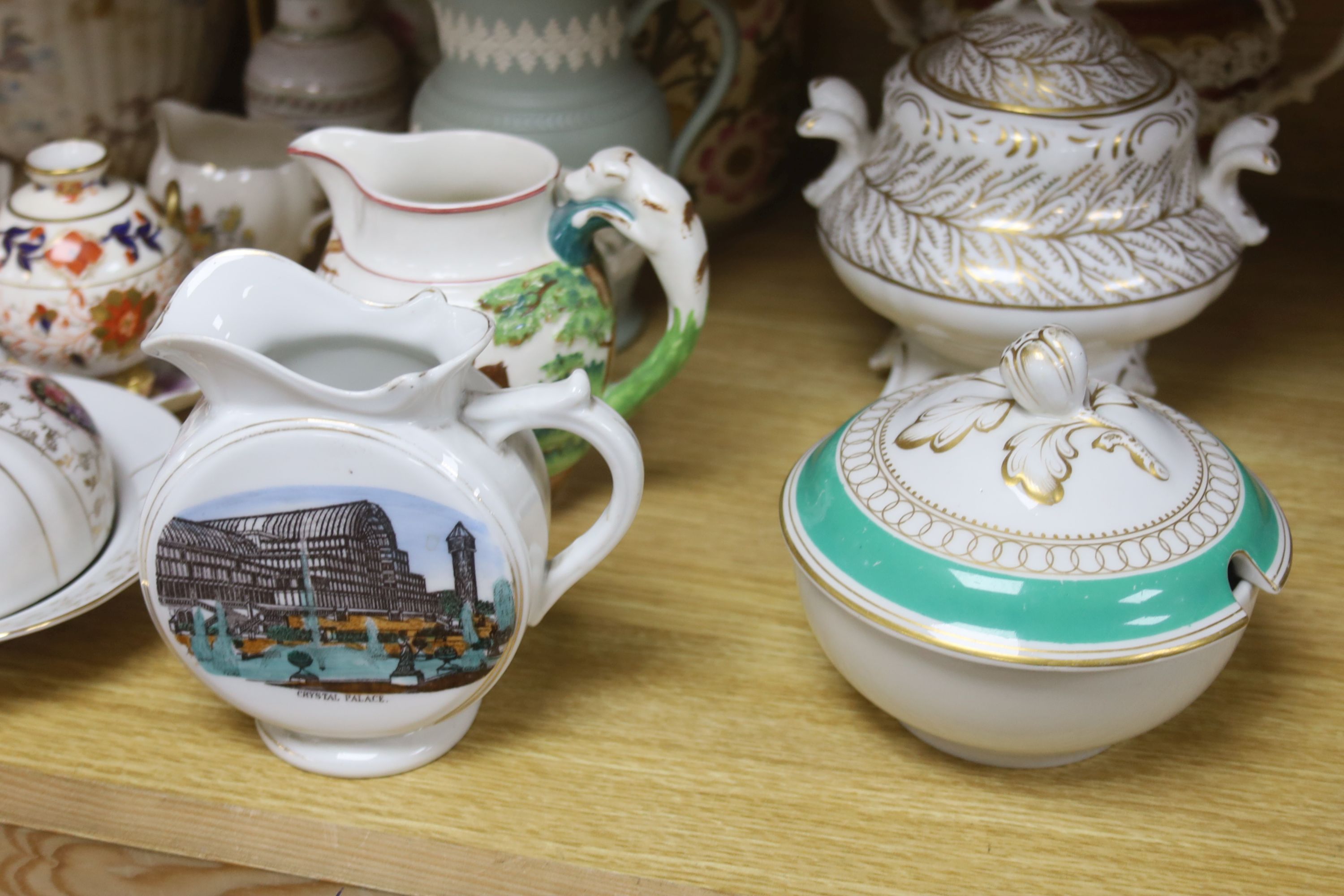 A Doulton biscuit barrel and other tableware